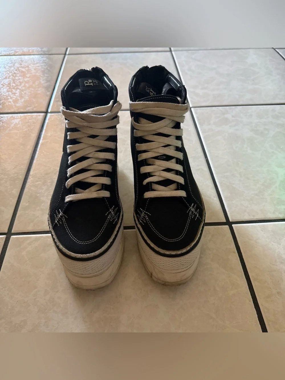 R13 limited edition double stacked high top sneakers